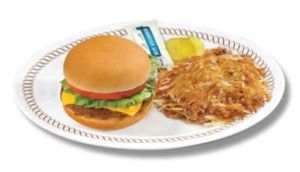 CHICKEN SANDWICH DELUXE with HASHBROWNS